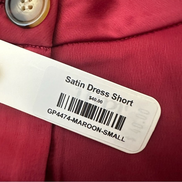 NWT Glam Maroon High Waist Satin Dress Shorts size S - Picture 6 of 6